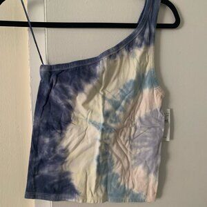 One Shoulder Tank Top Tie-Dye